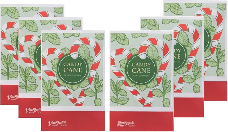 FloralSimplicity Floral Simplicity Candy Cane Scented Sachets Pack of 6, Fall & Winter - Long-Lasting Scented Bags, Home Fragrance, Air Freshener & Deodorizer for Closet, Room, Drawer, or Cars, Made in USA - Image 1