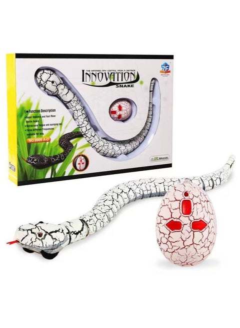 Funny Remote Control Ladybug Induction Whole Net Red Toy Cat Simulation Cockroach Shark Snake Eyes Boy Caterpillar Trembles-Color:Rattlesnake - White [rechargeable Version] + High Configuration - 10 Sets Of Batteries + Screwdriver