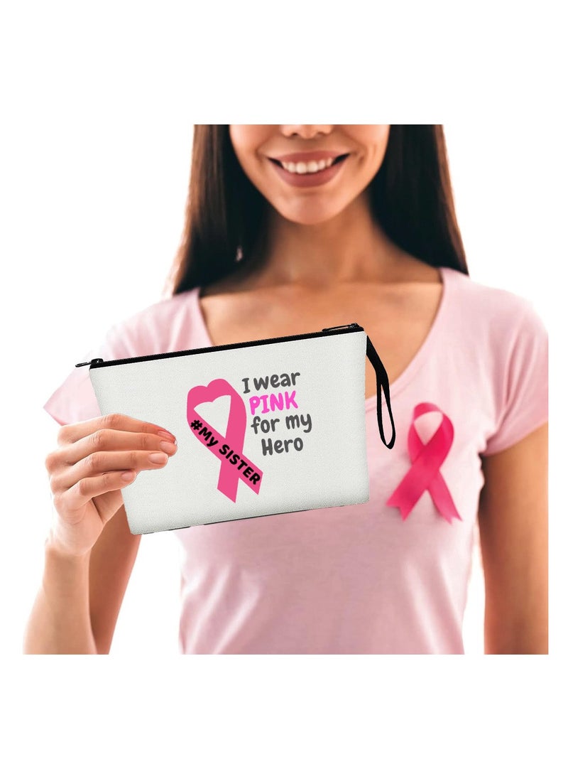 PRINTSHOP4ME PinkCancer Awareness Combo Set-Pink Ribbon Headband, Keychain,Cosmetic Bag,And Silicone Wristband-Perfect For Fundraisers, Charity Events,And October Awareness Month  - Image 5