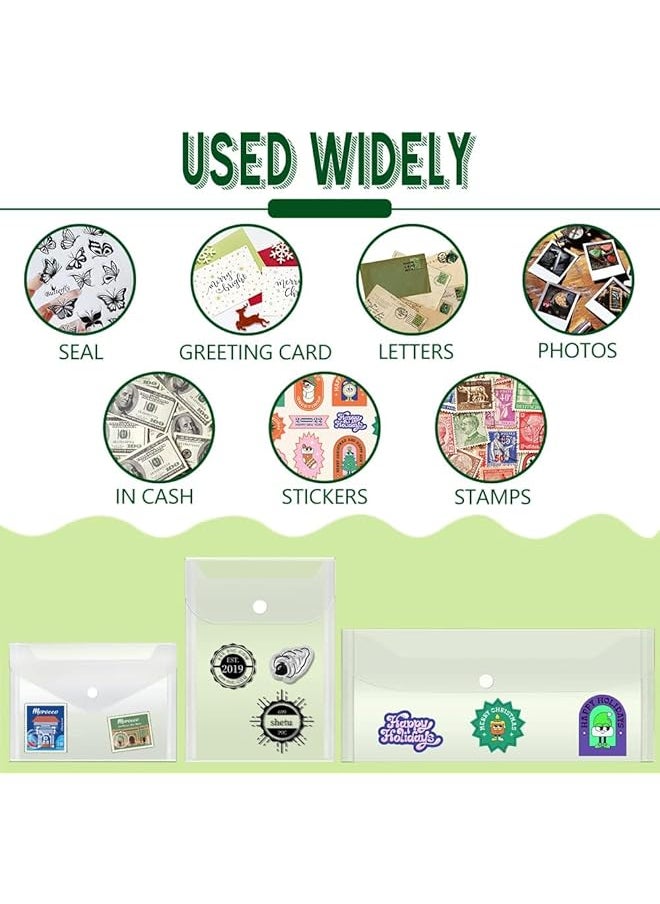 erorex - 40 Piece Waterproof Plastic Storage Envelopes Reusable Mixed Size Organizer For Stamps Dies Stickers Receipts And Photos - Image 1
