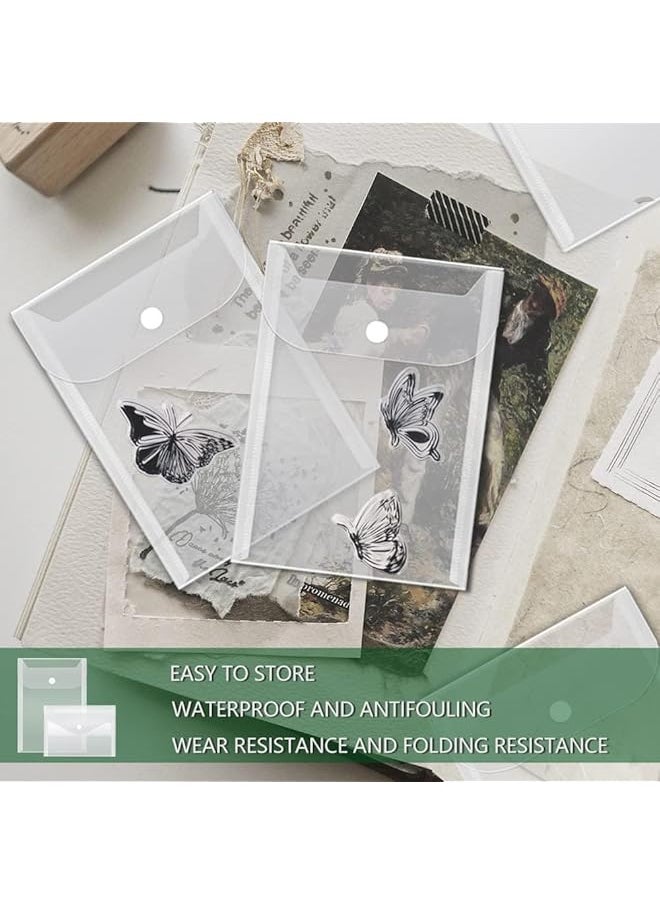 erorex - 40 Piece Waterproof Plastic Storage Envelopes Reusable Mixed Size Organizer For Stamps Dies Stickers Receipts And Photos - Image 1
