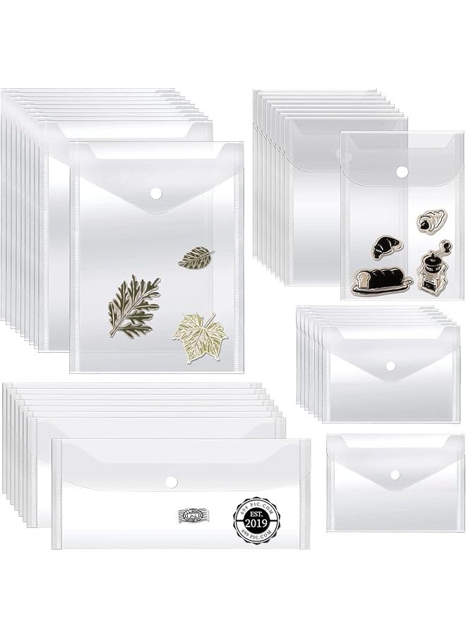 erorex - 40 Piece Waterproof Plastic Storage Envelopes Reusable Mixed Size Organizer For Stamps Dies Stickers Receipts And Photos - Image 1