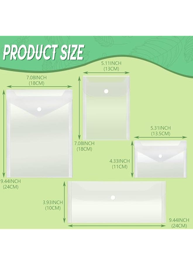 erorex - 40 Piece Waterproof Plastic Storage Envelopes Reusable Mixed Size Organizer For Stamps Dies Stickers Receipts And Photos - Image 1