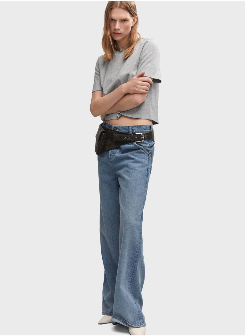 MANGO - Round Neck Crop T-Shirt - Image 1