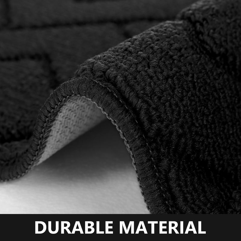 hicorfe Kitchen Runner Rug and Mats Sets,2 Pieces Super Absorbent Polypropylene Non-Slip Rug,Soft Comfort Floor Mat,Washable for Kitchen,Hallway,Office,Sink,Laundry(20" x 32"+20" x 59",Black) - Image 4