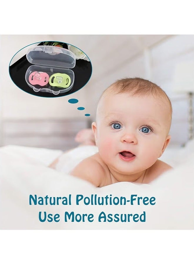 اتش واي علبة مصاصة ، حاوية مصاصة ، علبة مصاصة للأطفال للسفر ، خالية من BPA ، يمكن استخدامها لحمل 2 لهاية ، 2 عبوة (شفافة ، بنية) - Image 2