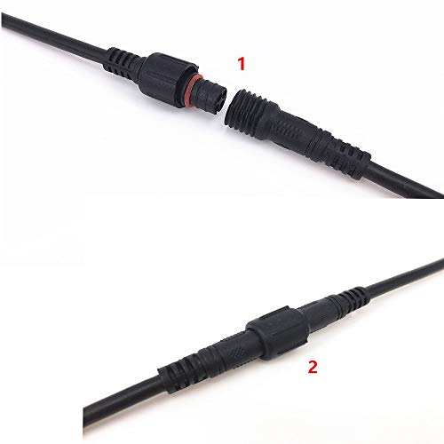 HUALAND 6 Pair Black 3 Pin Waterproof Connector，Waterproof Male Female Connector Cable led Connector，led 3 pin Waterproof Connector ，for for garden lights path Lighting ,Indoor/Outdoor LED Strip Lights - Image 5