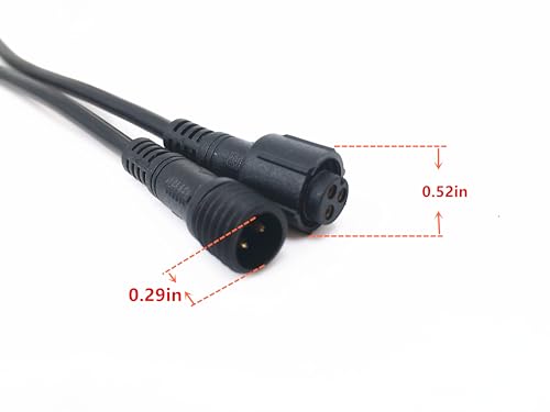 HUALAND 6 Pair Black 3 Pin Waterproof Connector，Waterproof Male Female Connector Cable led Connector，led 3 pin Waterproof Connector ，for for garden lights path Lighting ,Indoor/Outdoor LED Strip Lights - Image 2