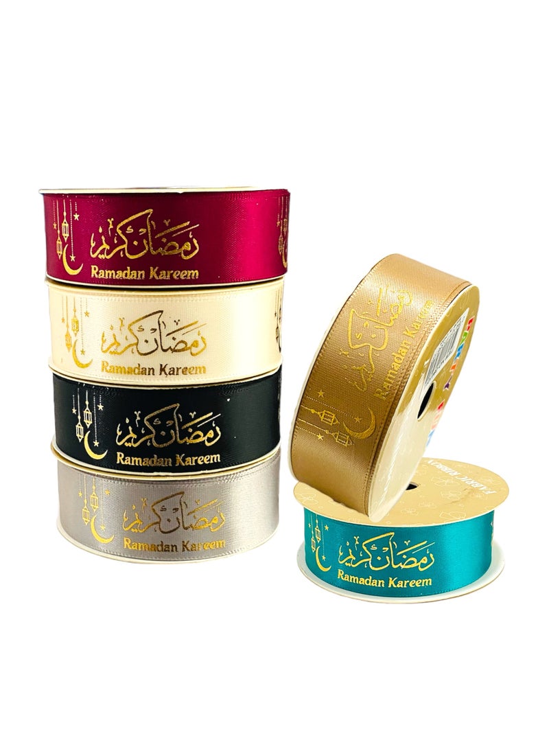 Highland 6 Piece Ramadan Kareem Ribbons for Gift Wrapping - Image 1