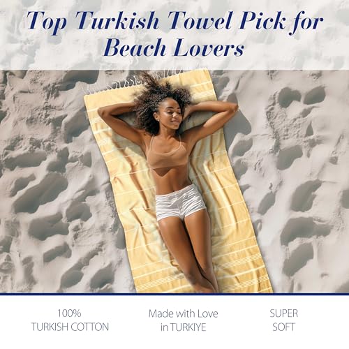 Cacala Lightweight and Thin Turkish Beach Towel 100% Cotton Sand-Free and Quick-Drying Goodness Perfect as an Extra Large Travel Towel, Beach Accessory, or Gift for Beach Lovers, 37 x 70 - Image 3