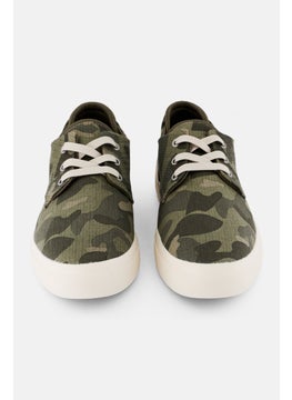 Sun Stone Men Medium Kiva Lace Up Casual Shoes, Army Green Combo  - Image 4