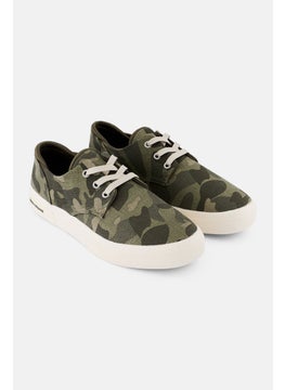 Sun Stone Men Medium Kiva Lace Up Casual Shoes, Army Green Combo  - Image 1
