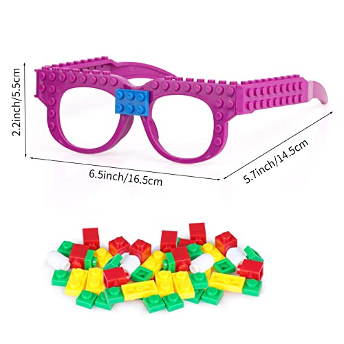Fowecelt 6 Pcs DIY Building Bricks Glasses Building Blocks Games for Kids Birthday Party Favors Supplies Boys Girls Carnival Party Games Decor - Image 5