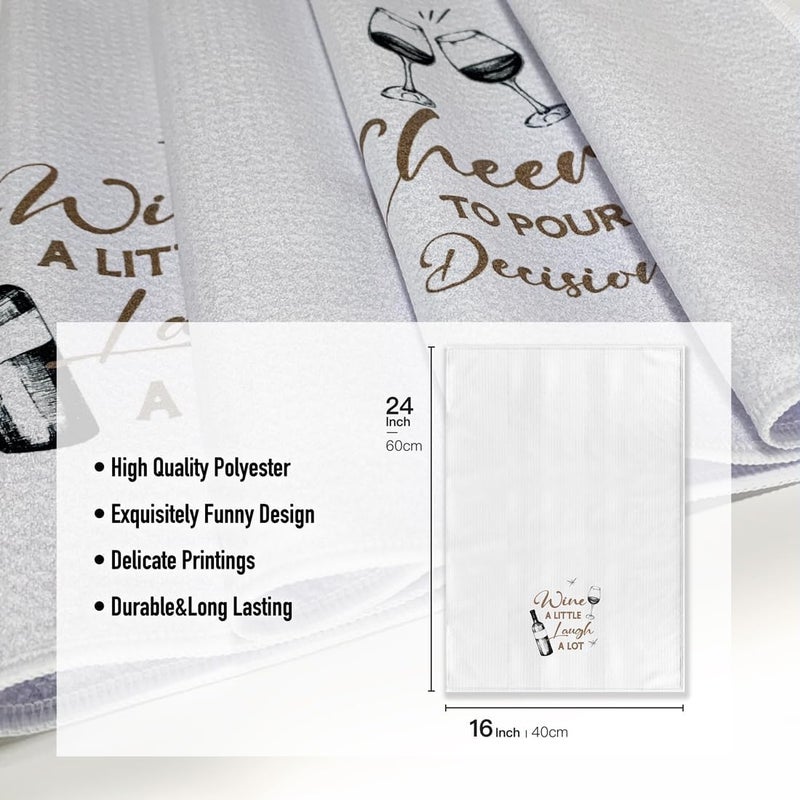 Hcaredee منشفة بار مضحكة منشفة مطبخ مزخرفة 14X26 بوصة منشفة يد - Image 4
