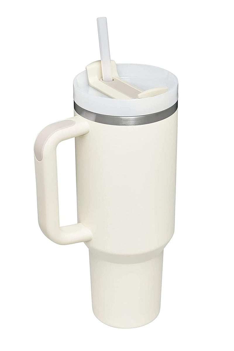 bullga Bullga Thermal Cup with Straw, 40 oz., Drinking Cup with Lid, Handle, and Straw for Hot and Cold Drinks, Portable Cup  - Image 1