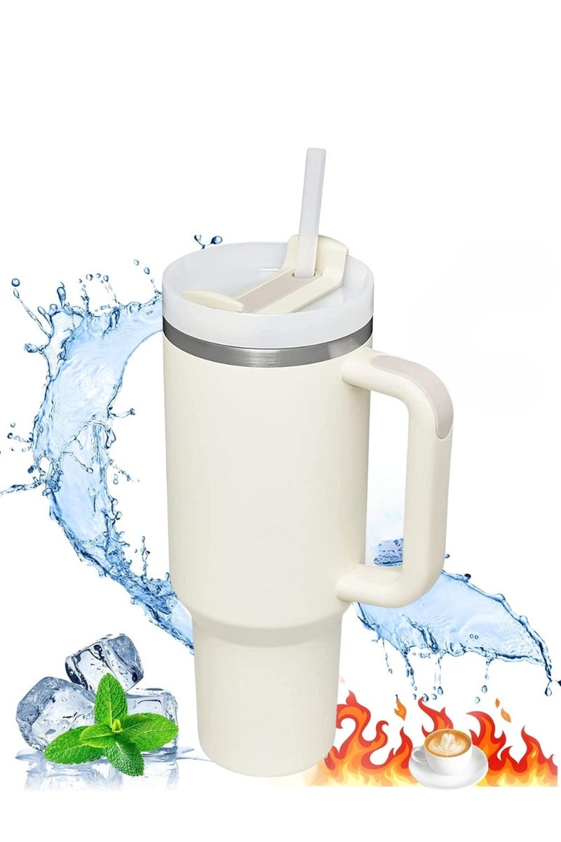 bullga Bullga Thermal Cup with Straw, 40 oz., Drinking Cup with Lid, Handle, and Straw for Hot and Cold Drinks, Portable Cup  - Image 3