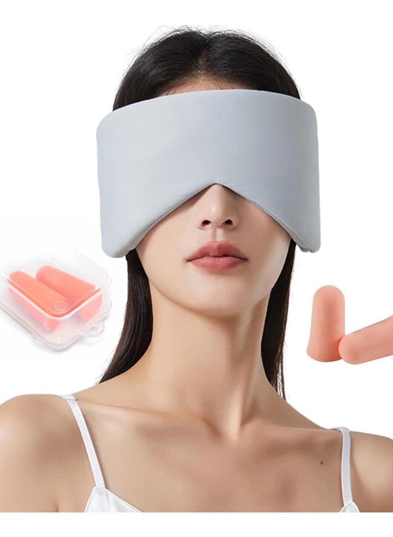 ماسک چشم خواب برای افرادی که به پهلو می‌خوابند، ماسک چشم برای خنک کردن و تیره کردن چشم‌ها هنگام خواب، ماسک چشم مسافرتی چهار فصل برای آقایان و خانم‌ها، سایز بزرگ قابل تنظیم برای همه سرها (ماسک با قابلیت کاهش نویز) - Image 1