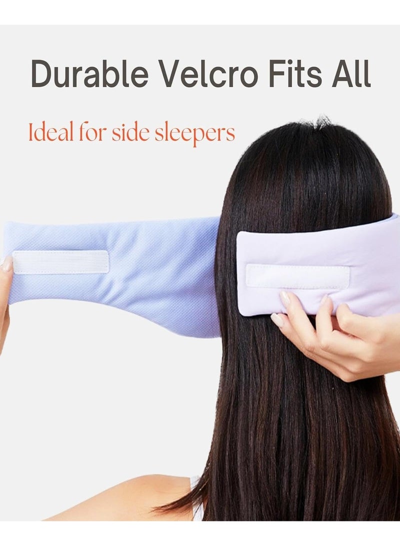 ماسک چشم خواب برای افرادی که به پهلو می‌خوابند، ماسک چشم برای خنک کردن و تیره کردن چشم‌ها هنگام خواب، ماسک چشم مسافرتی چهار فصل برای آقایان و خانم‌ها، سایز بزرگ قابل تنظیم برای همه سرها (ماسک با قابلیت کاهش نویز) - Image 4