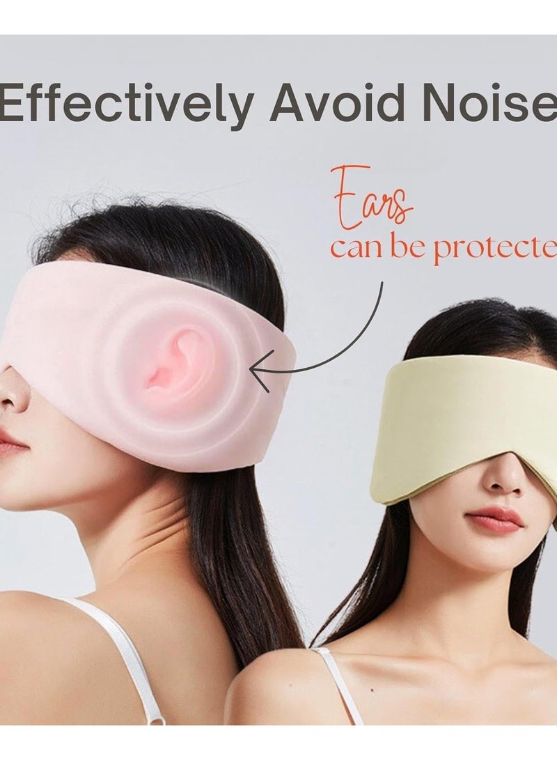 ماسک چشم خواب برای افرادی که به پهلو می‌خوابند، ماسک چشم برای خنک کردن و تیره کردن چشم‌ها هنگام خواب، ماسک چشم مسافرتی چهار فصل برای آقایان و خانم‌ها، سایز بزرگ قابل تنظیم برای همه سرها (ماسک با قابلیت کاهش نویز) - Image 5