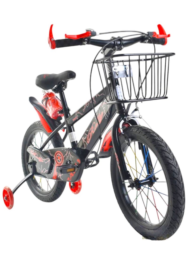 Toy Box - Children's Bicycle For 5-8 Years Old Kids Bike with Training Wheels and Basket, 16 Inch Cycle, High Carbon Steel Frame, Adjustable Seat, Smooth Bearings, Safe and Stable - Image 1