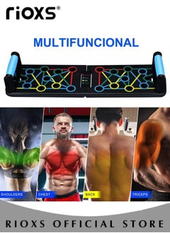 RIOXS Multi-function Push Up Board with Pull Rope Foldable Push Up Stand Portable Comprehensive Fitness Tool Exercise Sports Body Building Training Equipment for Men Women  - Image 2