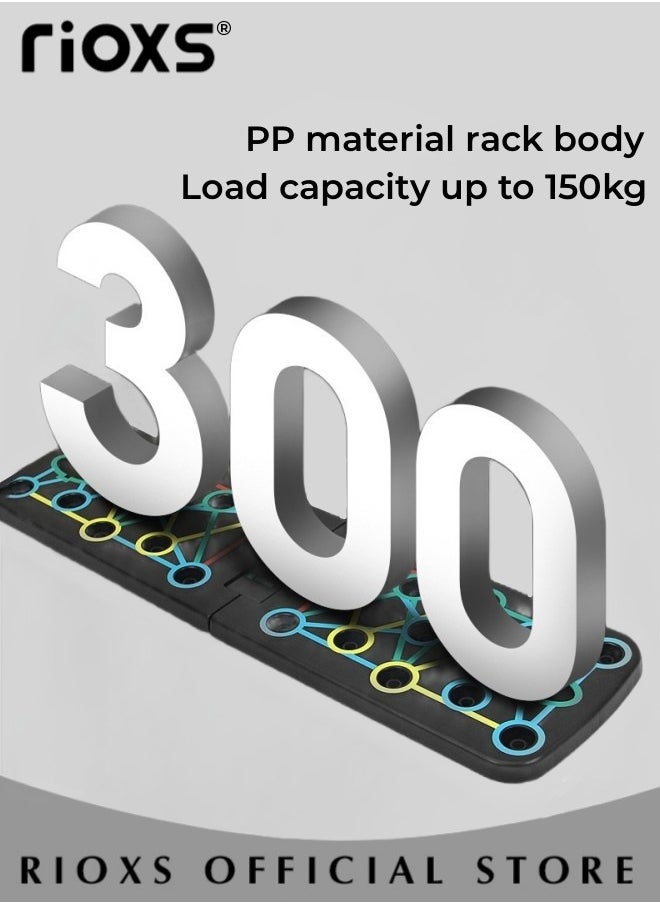 RIOXS - Multi-function Push Up Board with Pull Rope Foldable Push Up Stand Portable Comprehensive Fitness Tool Exercise Sports Body Building Training Equipment for Men Women - Image 1