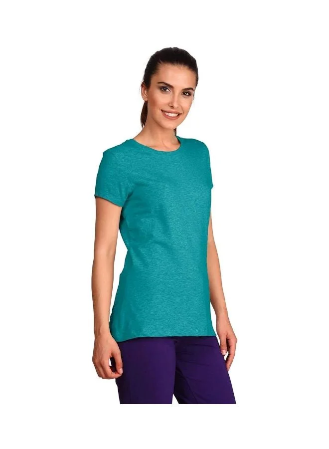 Jockey Team Melange 1515 Women Super Combed Cotton Elastane Stretch Regular Fit Solid Round Neck Half Sleeve T Shirt for Women | Best Price UAE
