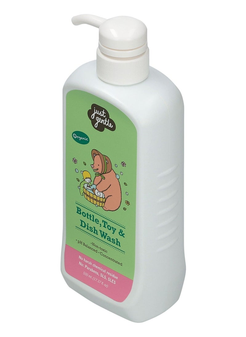 Just Gentle Natural Bottle, Toys & Dish Wash - Plant-Based, Safe for Babies, Effective Cleaning with Organic Chamomile, 500ml - Image 3