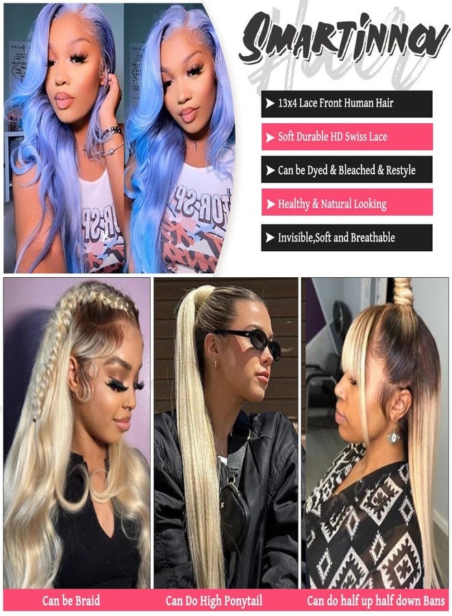 Smartinnov Highlight Ash Blonde Wig Human Hair 13x4 HD Balayage Glueless Wigs 150% Density Ash Brown to Platinum Blonde 18/60 with Brown Roots Highlights Lace Front Wigs Human Hair Pre Plucked 18 Inch for Women - Image 5