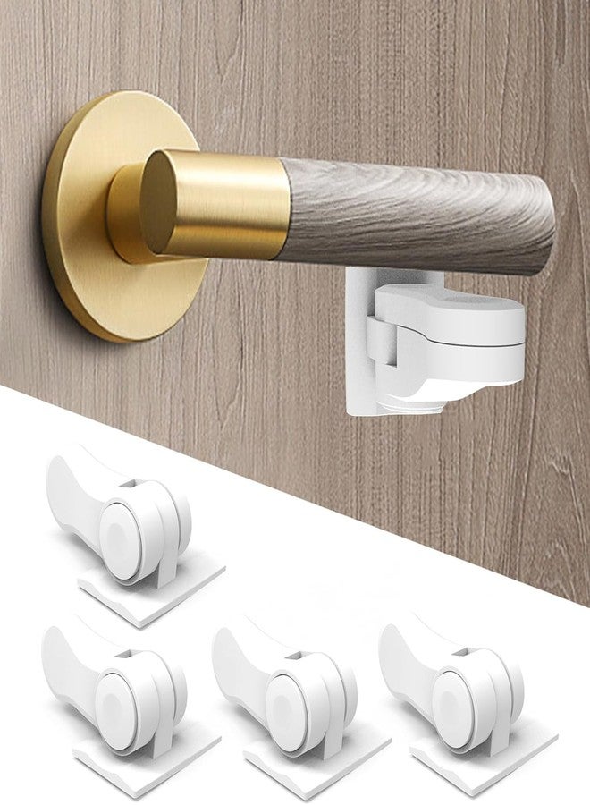 PiyuBind Child Proof Door Lever Lock Door Handle Lock 3M Adhesive Minimalist Design No Drilling Child Safety Door Handle Locks - 2 Pack - Image 1