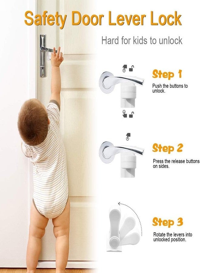 PiyuBind Child Proof Door Lever Lock Door Handle Lock 3M Adhesive Minimalist Design No Drilling Child Safety Door Handle Locks - 2 Pack - Image 5