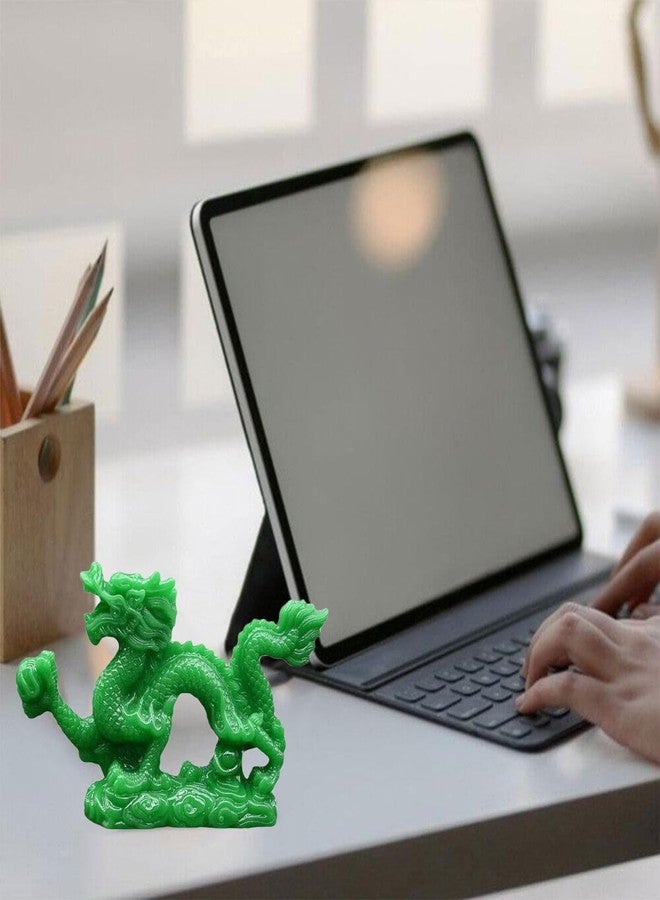 hobbyme 2Pcs Feng Shui Dragon Statue,Easy to Use,Multi-Purpose Chinese Auspicious Lucky Sculpture,Durable Desktop Decoration Chinese Dragon Sculpture for Home Decor Gifts(Green) - Image 2