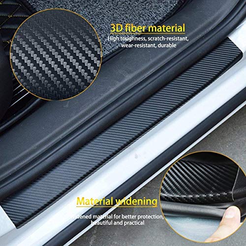 Allure Auto® 4pcs Carbon Fibre Sticker Car Door Sill Scuff Guard, Welcome Pedal Protect, Anti-Kick Scratch CAR Foot Steps for Fiat Punto - Image 4