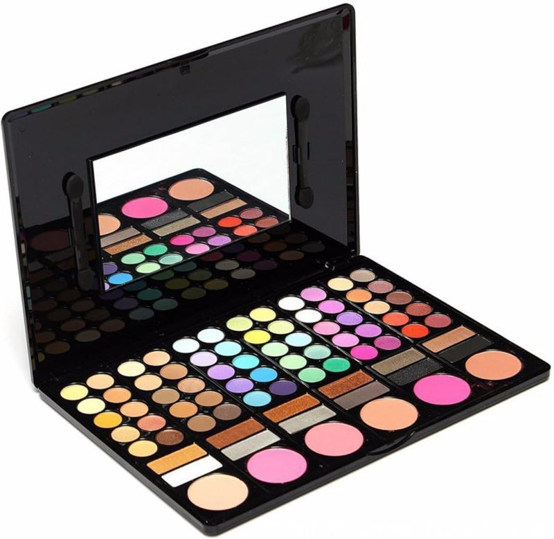 78 Colours Eyeshadow Palette Makeup Contouring Kit Combination with Lipgloss Blusher and Eye Shadow Perfect for Professional and Daily Use