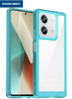 Redmi Note 13 Phone Case(Not 4G), Clear Acrylic Hard Back Panel+Soft TPU Bumper, Defend from Drop/Scratch/Slip/Fingerprint Protective Case Cove for Redmi Note 13 5G (Transparent Blue)
