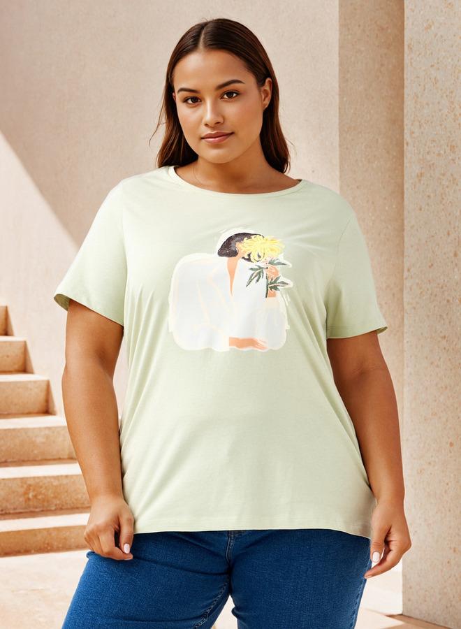 Ulla Popken Plus Size Ulla Popken Printed T-shirt - Image 4