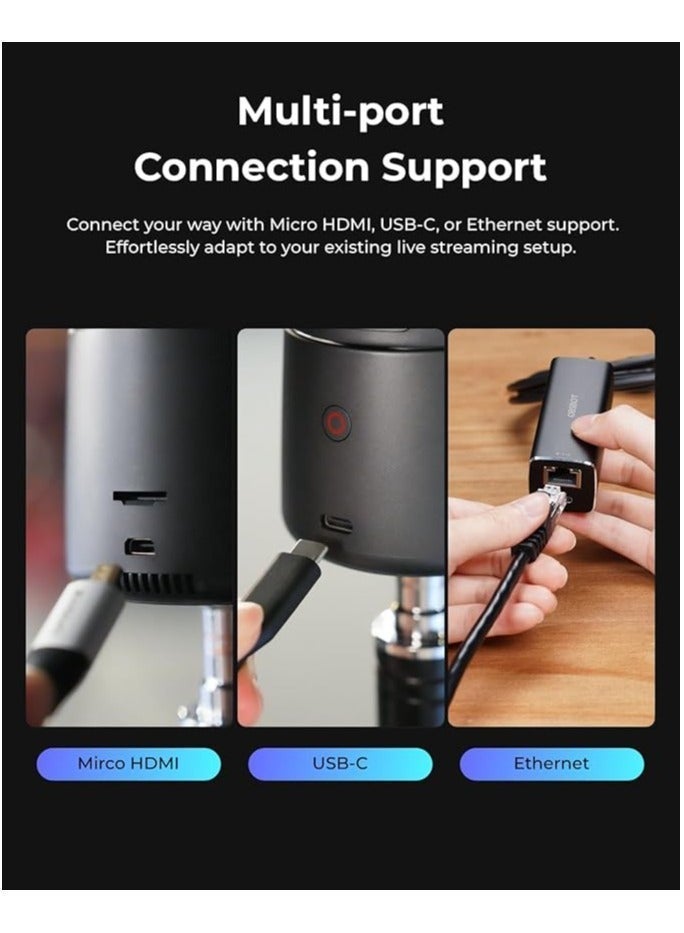 OBSBOT Tail Air NDI Activated Streaming Camera 4K, AI Tracking PTZ Camera with Intelligent APP, Gesture Control, HDMI/USB-C/Wireless Webcam, Live Streaming Video Cameras for Filming, Worship, Content Creator. - Image 4