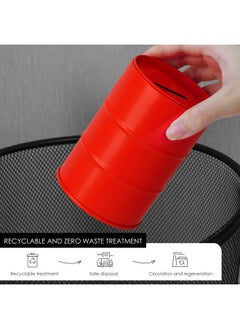 Linkidea Linkidea Safety Razor Blade Disposal Container Box, Metal Razor Disposal Case Safe Bank for Storing Used Wasted Blades (Red)  - Image 4