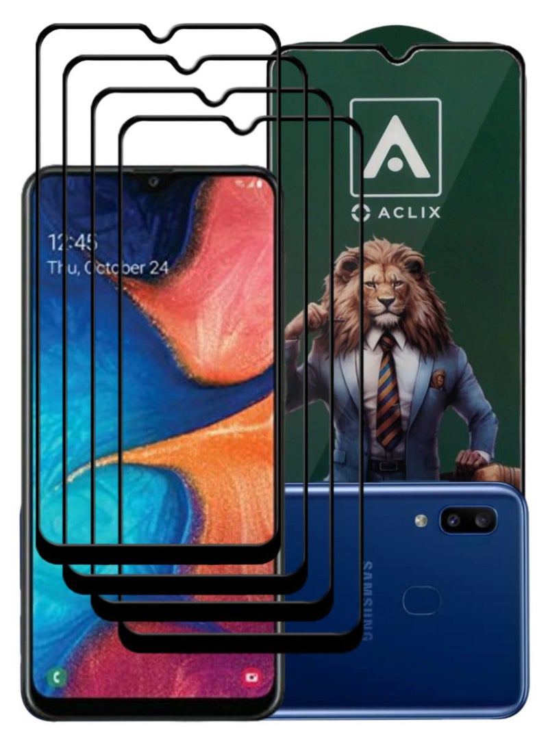 ACLIX 4 Pieces Antistatic ESD Dustproof Premium Quality High Definition Tempered Glass Screen Protector Designed For Samsung Galaxy A20 - Image 1