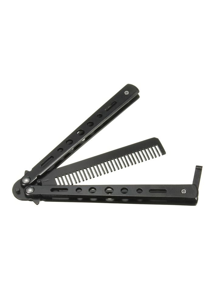 LA PERLA TECH  Butterfly Knife Trainer Practice Tool Steel Metal - Folding- Unsharpened - Practicing Flipping Tricks,  Trainer Black - Image 1