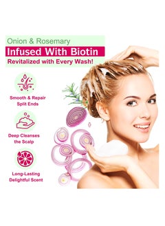 IKZEE 250ml Onion Rosemary Hair Shampoo with Biotin for Hair Growth Repairs Dry Damaged Hair Activates Hair Follicles Scalp Treatment Onion and Rosemary Hair Shampoo for Hair Regrowth  - Image 4
