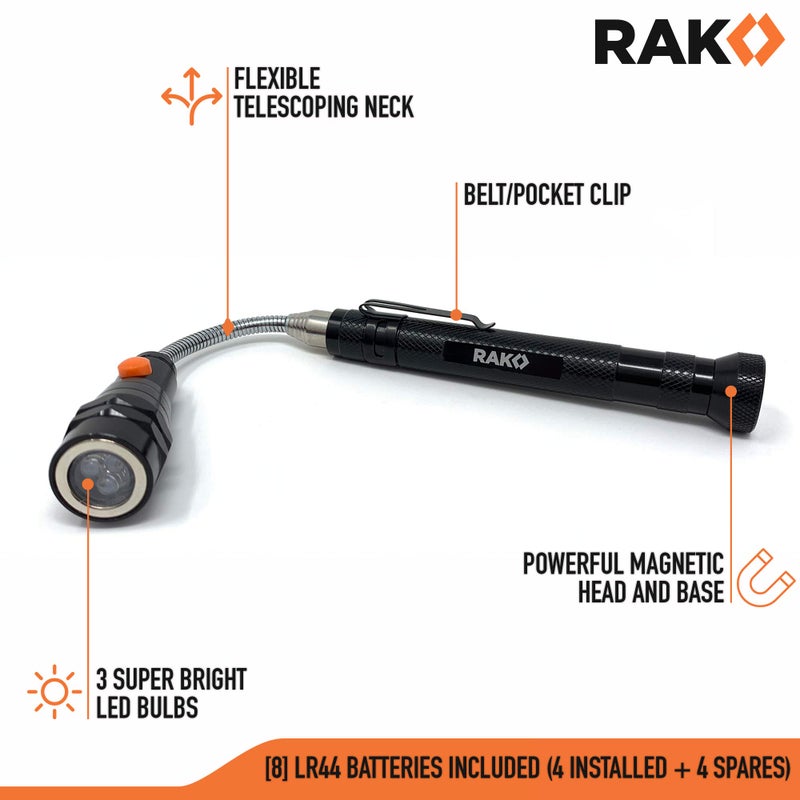 RAK Magnetic Pickup Tool Gifts for Men - Telescoping Magnet with LED Flashlight and 22 Inches Extendable Neck, Cool Gadgets Stocking Stuffer Holiday Christmas Gifts for Dad, Husband, Grandpa, Handyman - Image 4