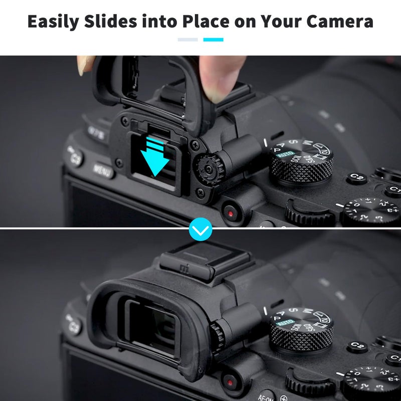 JJC Camera Eyecup Eyepiece Viewfinder for Sony A7 III A7 II A7 A7R IV A7R III A7S II A7S A99 II A9 A58 Camera, Soft Silicone Eye Cup Replacement of Sony FDA-EP18 (2 Pack) - Image 5