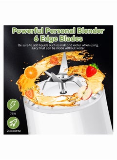 ULHYC Portable Blender 480ml, 6-point Blade Mini Blender, USB Rechargeable Personal Blender for Shakes, Smoothies, Fresh Juice, Baby Food, Vegetables  - Image 2