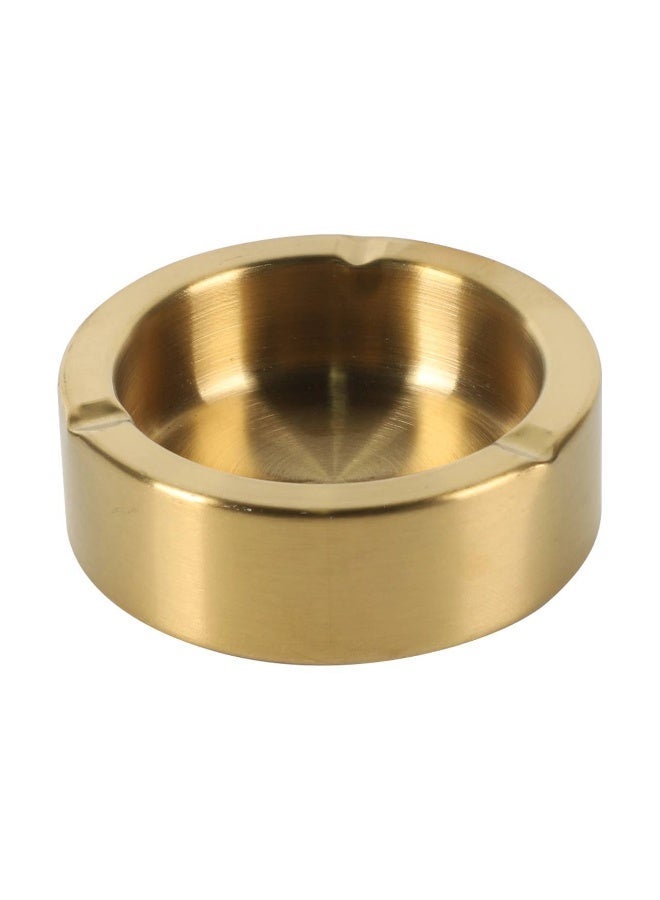 Round Metal Cigarette Ashtray in Gold Stainless Steel - Image 1