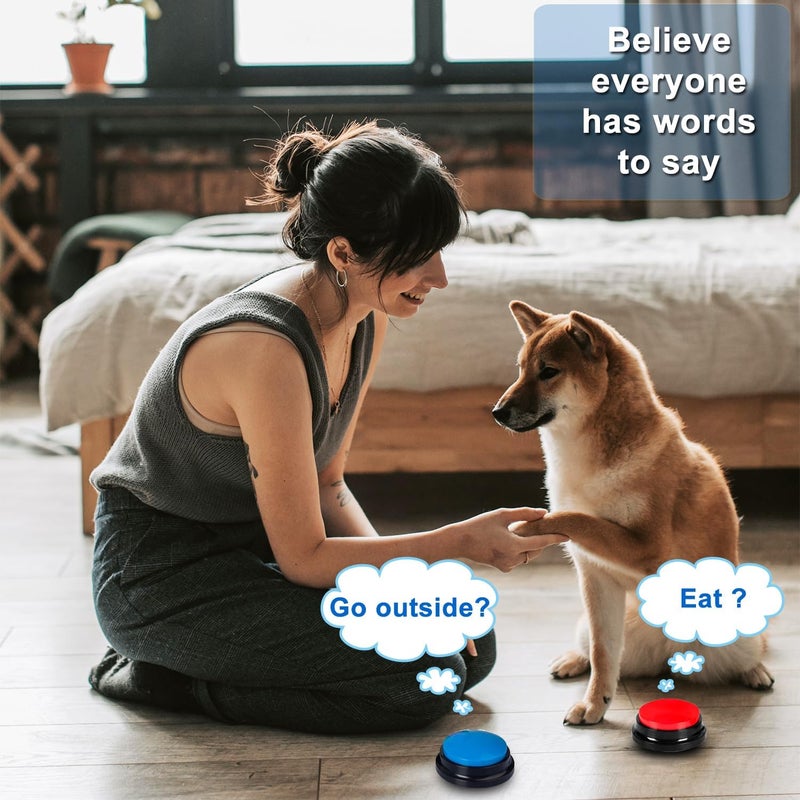 BoArt Voice Recording Button, Dog Buttons for Communication Pet Training Buzzer, 30 Second Record&Playback, Voice Recording Clicker for Cat, Puppy, Pet Trainin, Funny Gift for Study Office Home 4 Pcs - Image 4