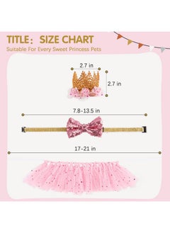 BINGPET Doggy Tutu Skirt Dog Cat Birthday Party Supplies,Cat Dogs Wedding Dresses With Bowtie And Dog Party Hats Princess Crown Hat Set,Sweet Gift For Small To Medium Dogs Cat  - Image 2