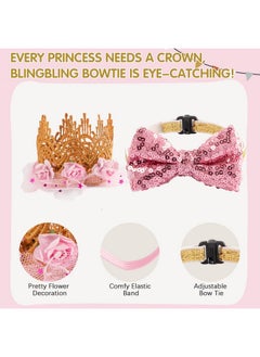 BINGPET Doggy Tutu Skirt Dog Cat Birthday Party Supplies,Cat Dogs Wedding Dresses With Bowtie And Dog Party Hats Princess Crown Hat Set,Sweet Gift For Small To Medium Dogs Cat  - Image 4