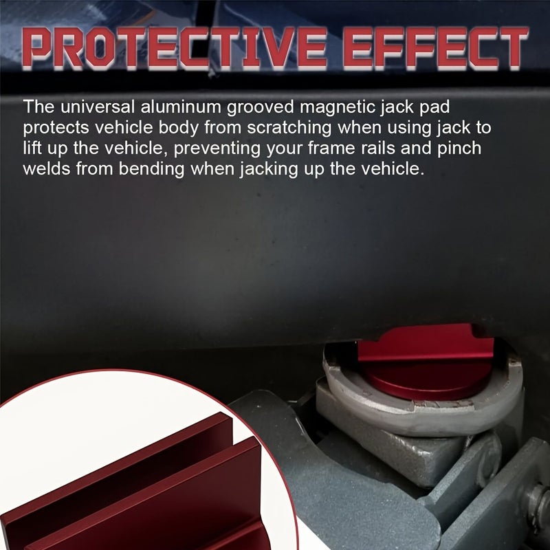 1 Pack Welded Jack Adapter Aluminum Jack Pad With Large Slotted Magnetic Jack Pad For Universal Vehicles 0.4 Inch Slotted Aluminum Channel Frame Rail Adapter Multiple Colors Available Blue - Image 4