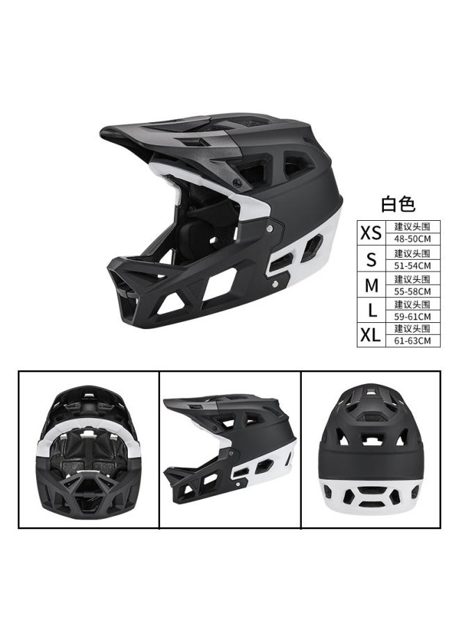 Black And White New Mountain Bike Off-road Helmet Racing Competition Downhill Adult Full-face Helmet Cycling Helmet